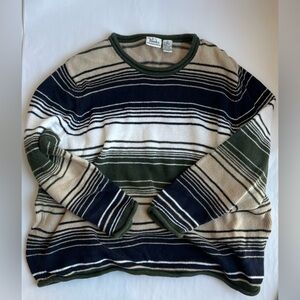 CJ Banks Vintage 90s Striped‎ Knit Sweater 2X Unisex Boxy Fit